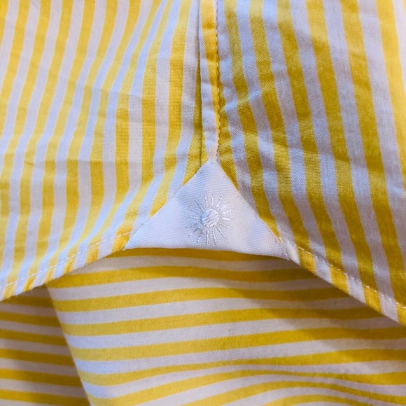 Italian Slim Fit Stretch Yellow Stripe Shirt 16 41 - Picture 4 of 8